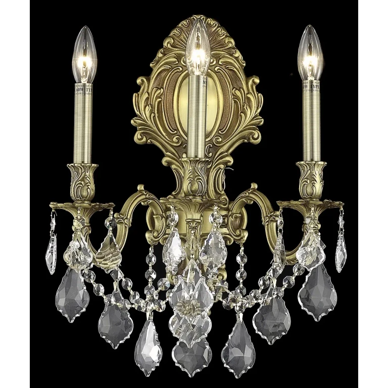 French Gold Three Light Wall Sconce from the Monarch Collection