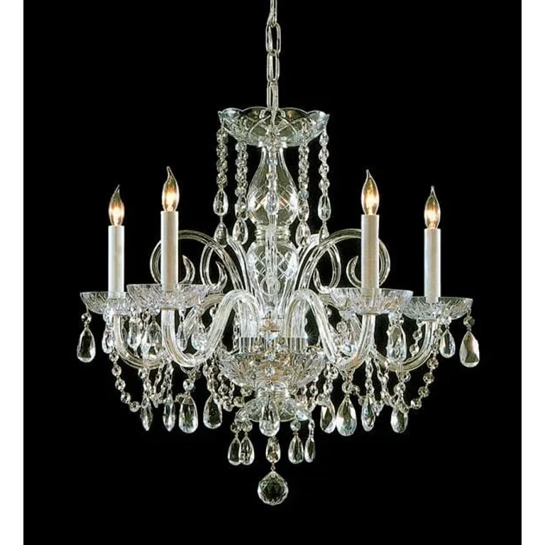 Traditional Crystal 5-Light 21" Traditional Chandelier in Polished Brass with Clear Spectra Crystals