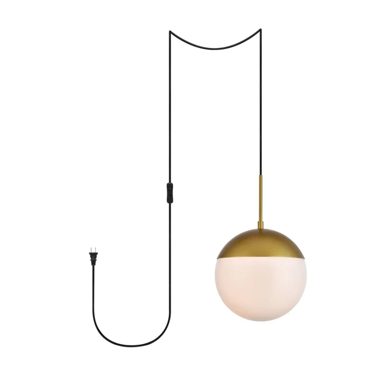 Brass One Light Plug in Pendant from the Eclipse Collection