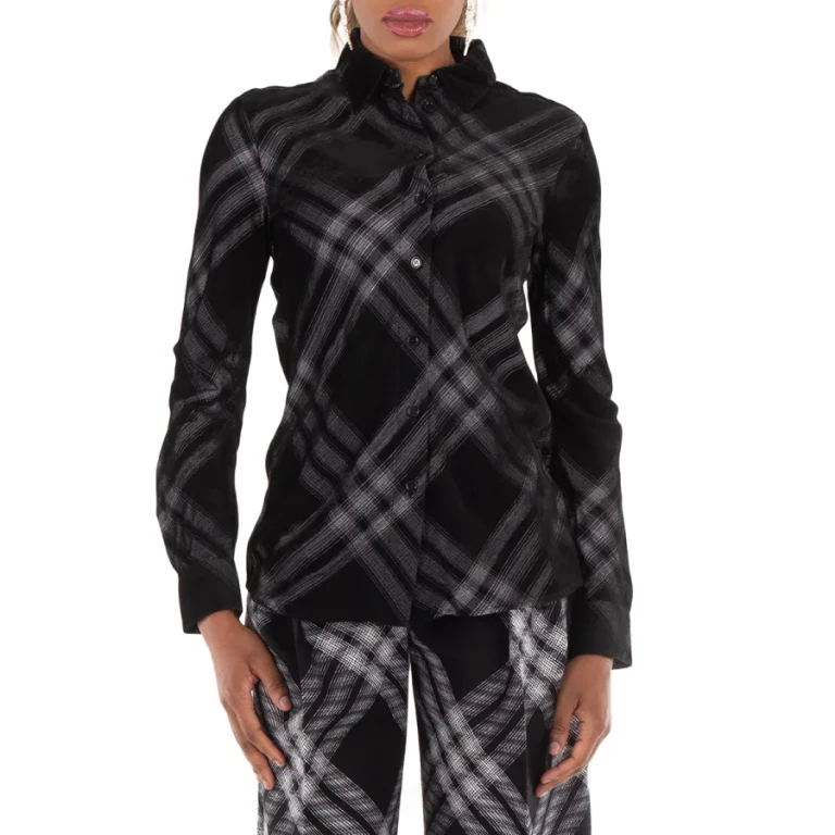 Burberry Long Sleeve Check-Print Button Down Shirt