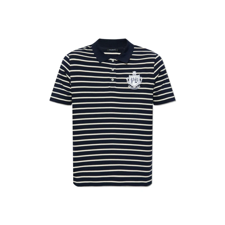 Balmain Striped Pattern Polo