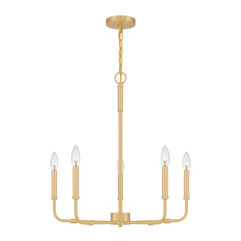 Abner 5-Light Chandelier in Aged Brass