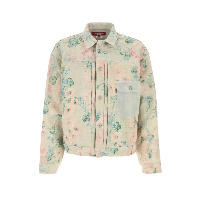 Junya Watanabe Embroidered Canvas Jacket Bgegrnpnk Exterior: Rayonne Linen Giubbini - Men
