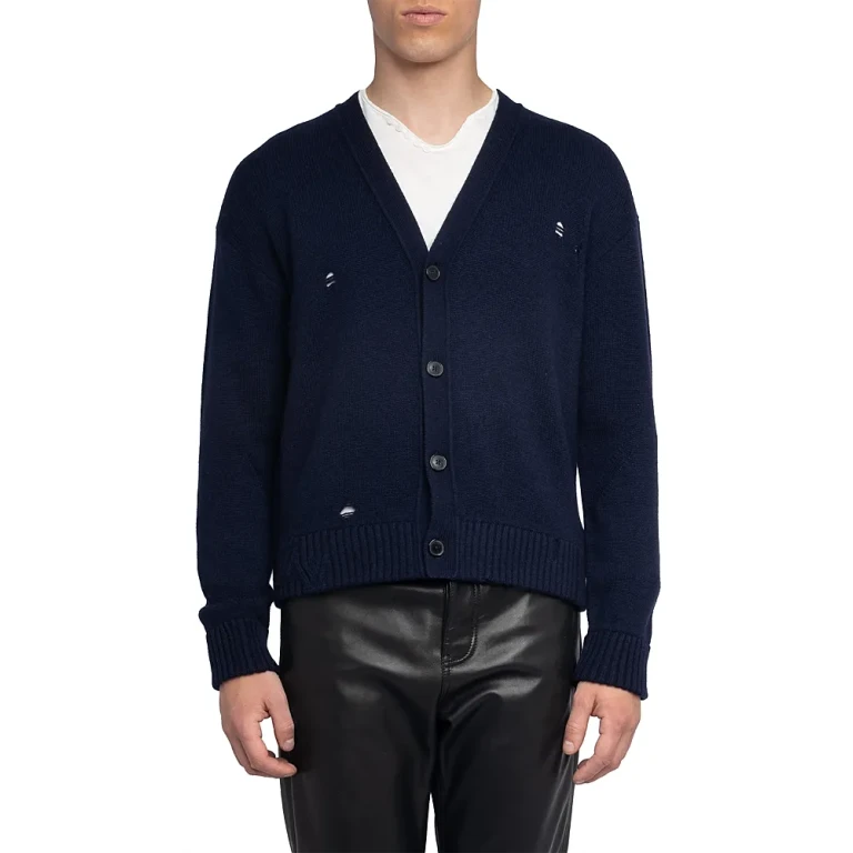 Zadig & Voltaire Mirko Lc Destroy Wool Blend Cardigan