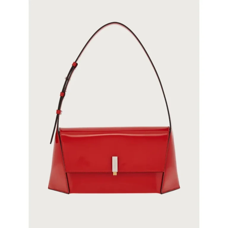 Ferragamo Red Geometric Shoulder Bag (M)