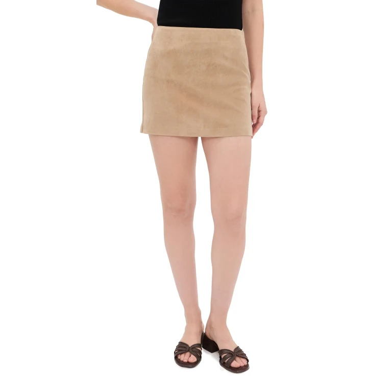 Joe's Jeans The Vegan Suede Miniskirt Camel 2