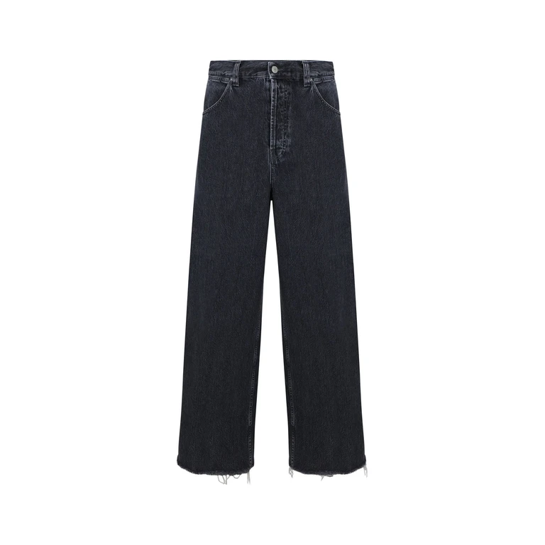 Gucci Wide-Leg Denim Jeans Black Cotton - Men