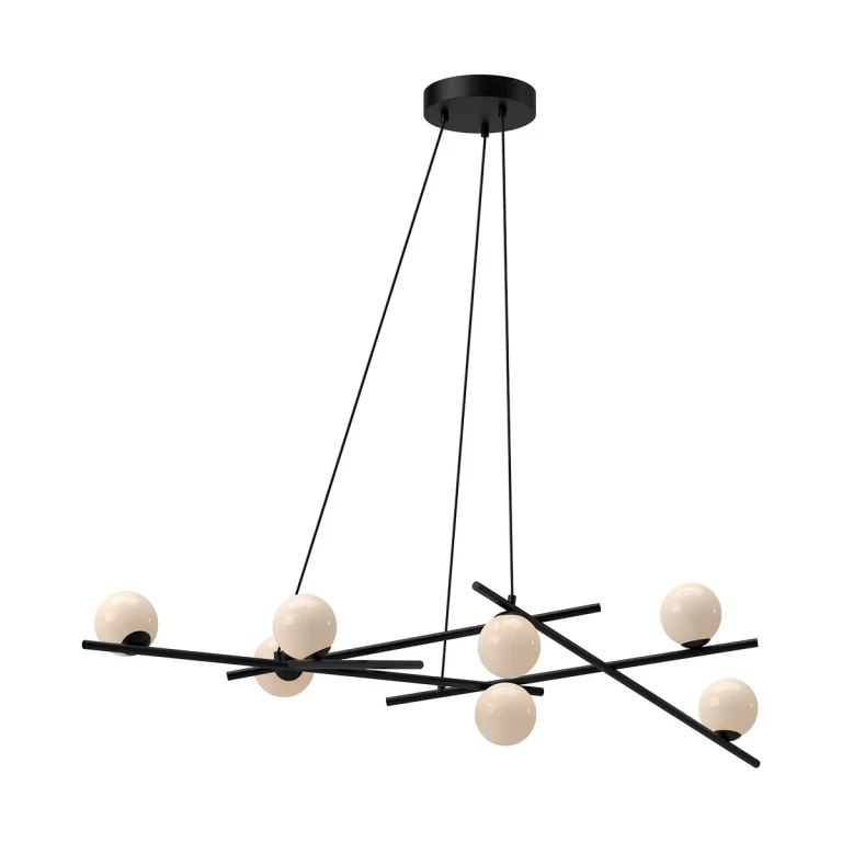 Black Glossy Opal Glass LED Chandelier from the Amara Collection