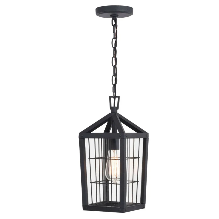 Volcanic Black One Light Outdoor Pendant from the Gage Collection