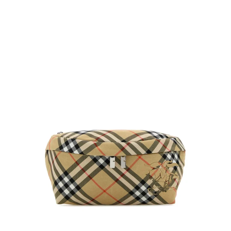Burberry Embroidered Fabric Check Belt Bag