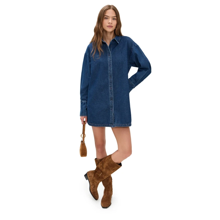 Lioness Denim Dress Dark Denim S