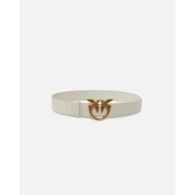Pinko - Ceinture large Love Birds en cuir 4cm - XS