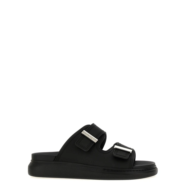 Alexander McQueen Black Rubber Slides Shoe - Women