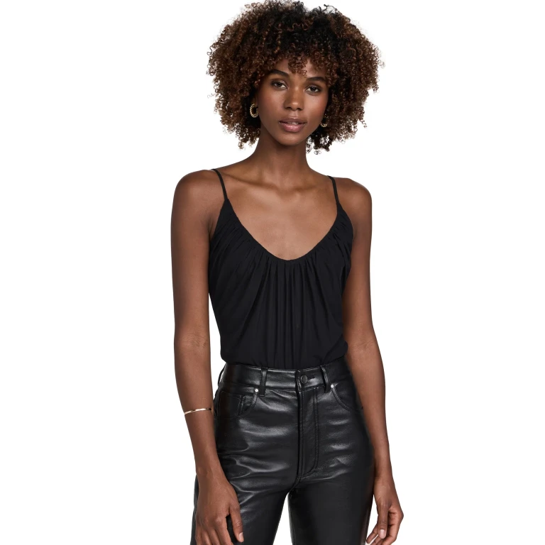 L'AGENCE Gelina geraffter Tanga-Body Schwarz M