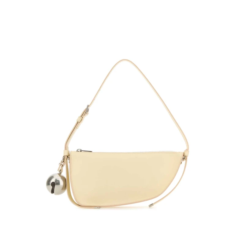 Burberry Cream Leather Shield Mini Shoulder Bag Pearl Borse A Mano - Women