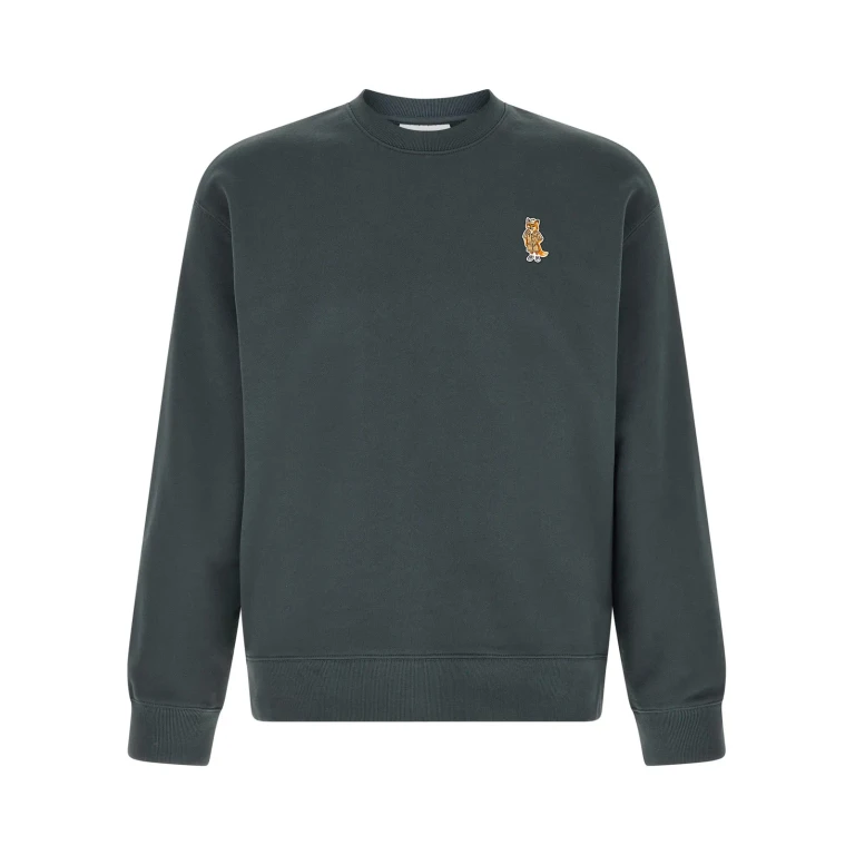 Maison Kitsune Qm00309km0341 0422 Shadowblue Exterior: Organic Cotton Felpe