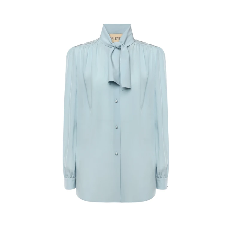 Valentino Garavani Shirts Blue Silk - Women