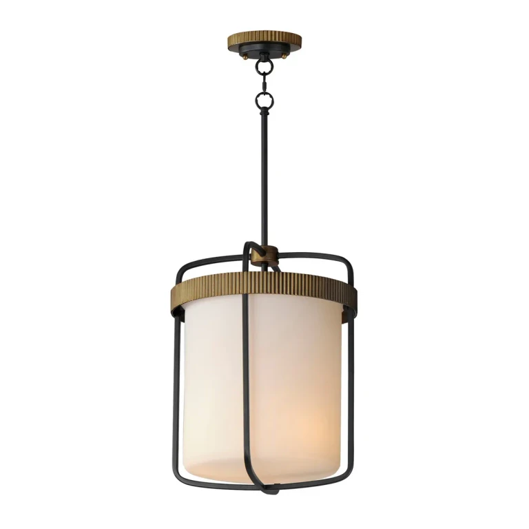 Black Antique Brass Three Light Pendant from the Ruffles Collection