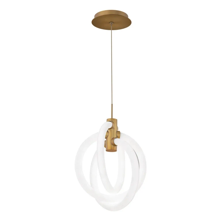 Aged Brass LED Mini Pendant from the Knot Collection