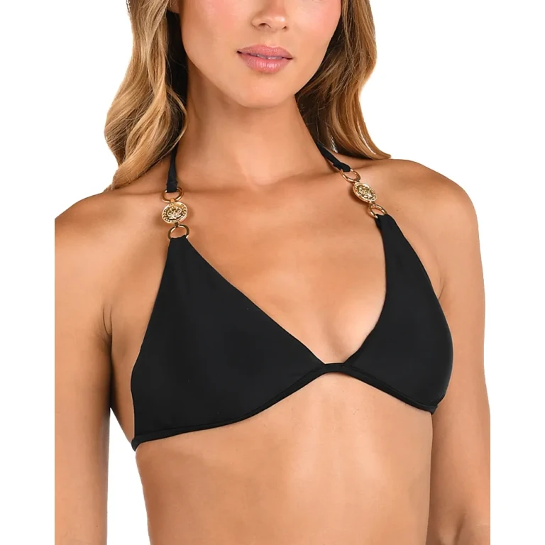 L'Agence Annabelle Lace Solids Triangle Bra Bikini Top