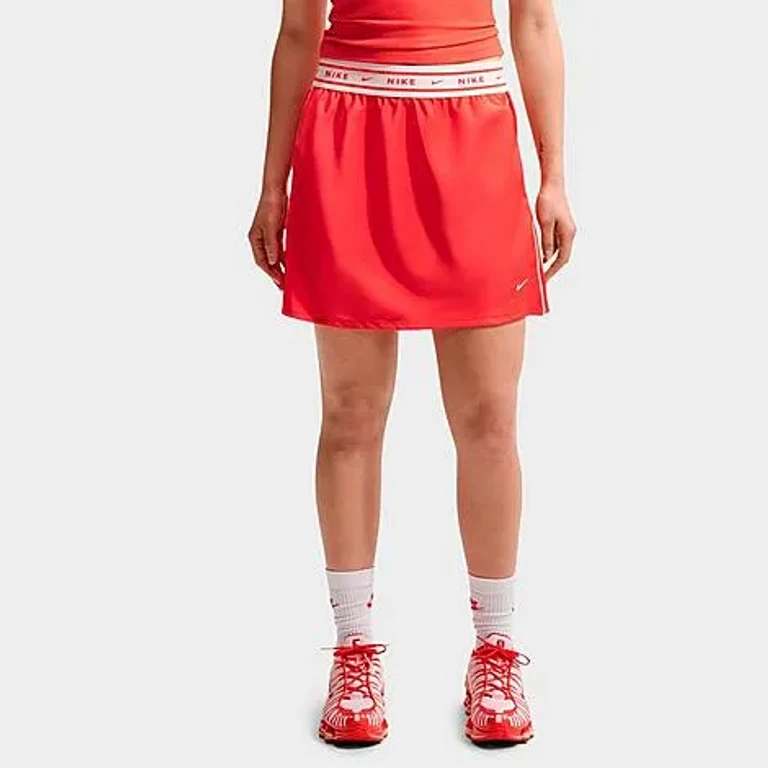 Nike Women's Sportswear Satin Skirt in Light Crimson/Sail Size: XS