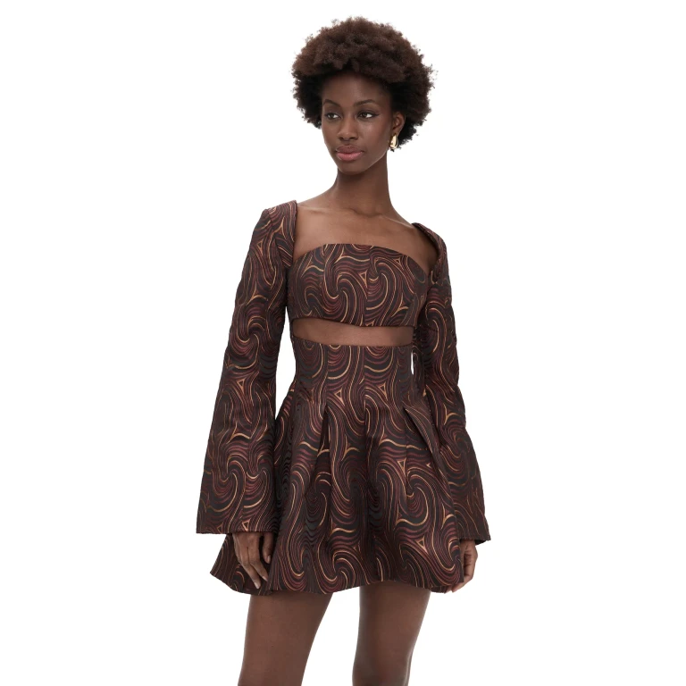 Andrea Iyamah Nala Mini Jacquard Dress Corda Jacquard XXL