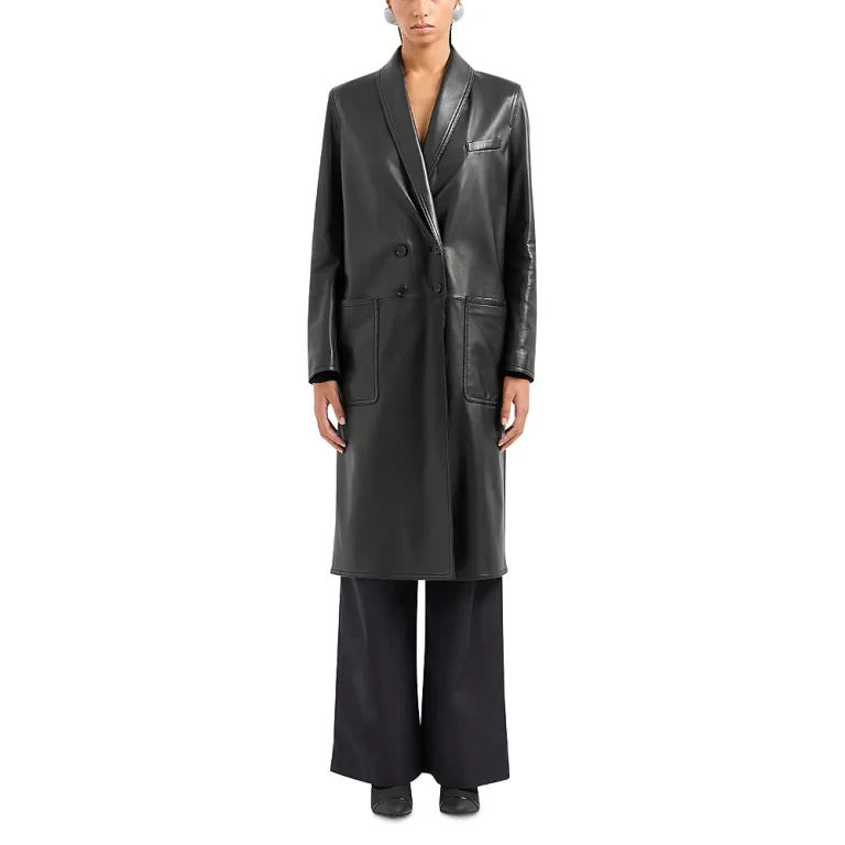 Emporio Armani Leather Midi Coat