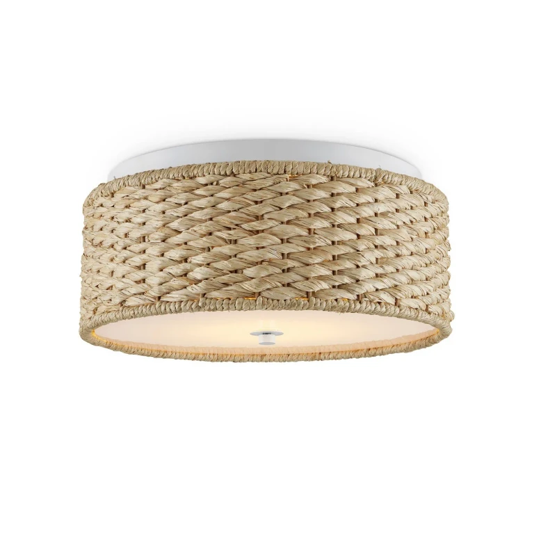 Natural White LED Flush Mount from the Colchester Raffia Flush Mount Collection