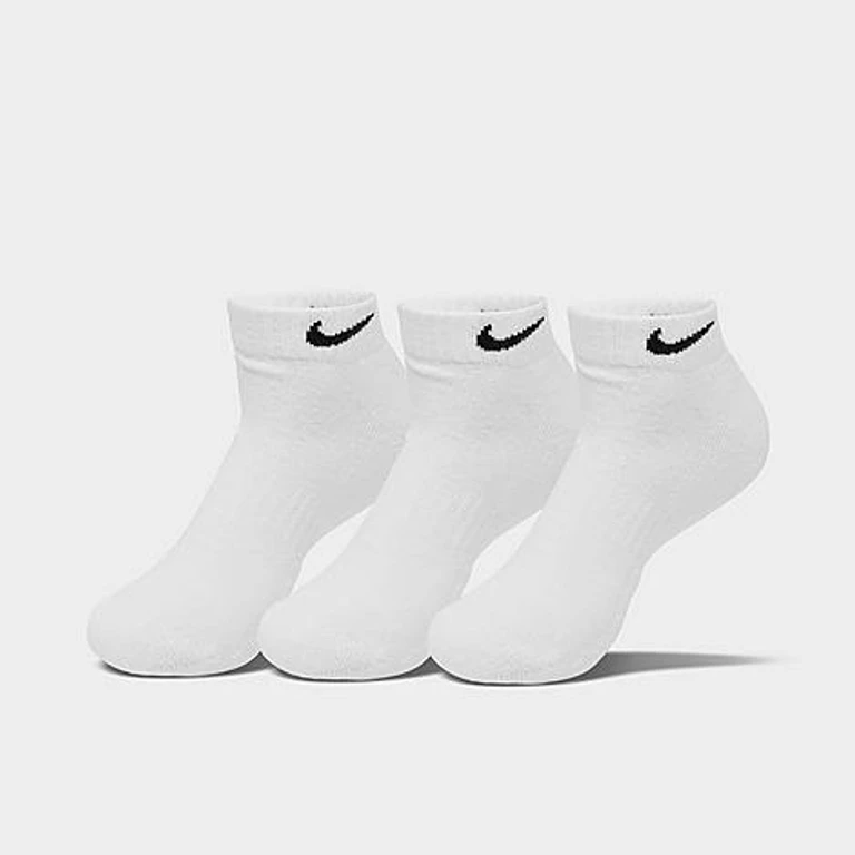 Nike Everyday Cushioned Training Low Socks (3-Pack) in White/Black Size: Medium