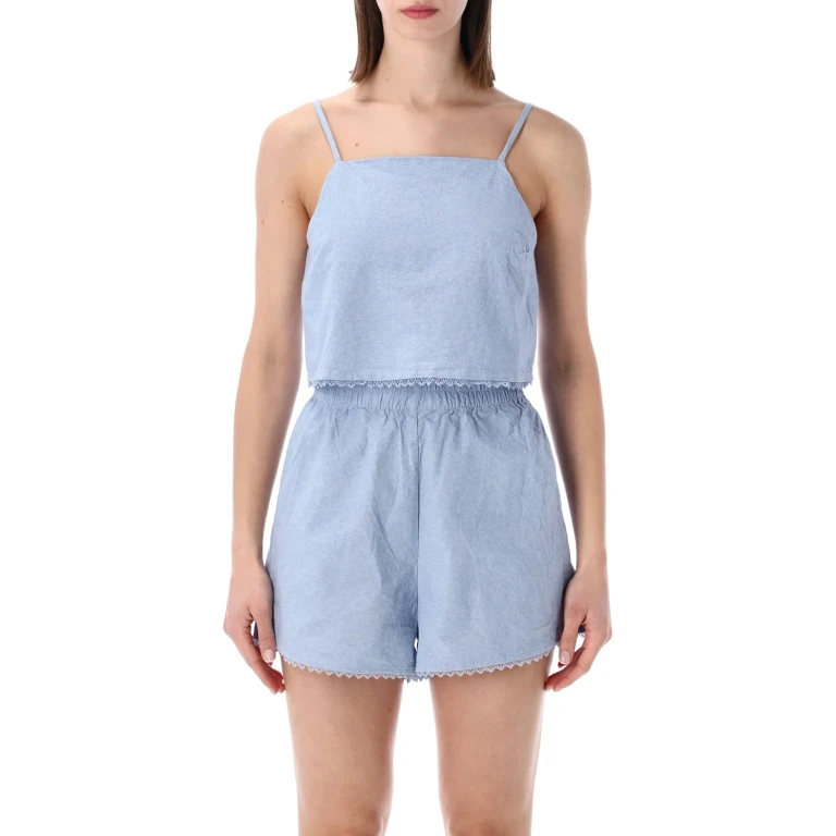 Square Neck Cotton Top with Thin Straps (FEO07APINKY)