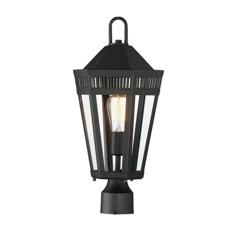Black One Light Outdoor Post Mount from the Oxford Collection