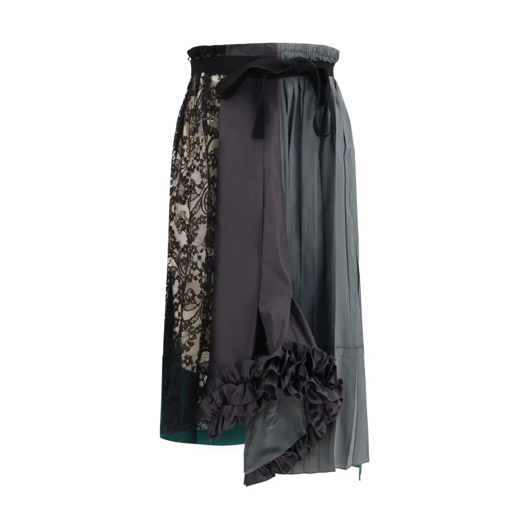 Prada Patchwork Midi Skirt With Panel Construction