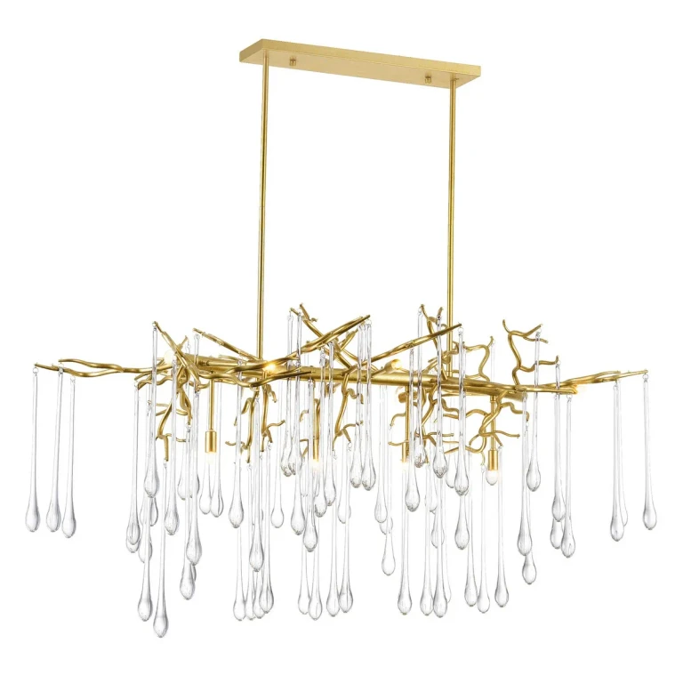 Gold Leaf Ten Light Chandelier from the Anita Collection