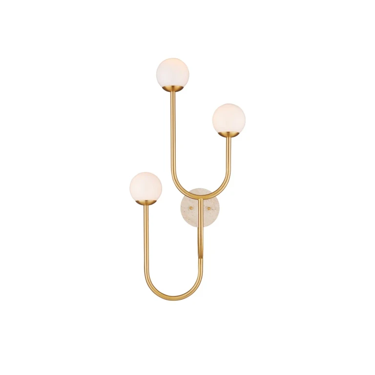Brass Natural White Wall Sconce from the Highsmith Collection