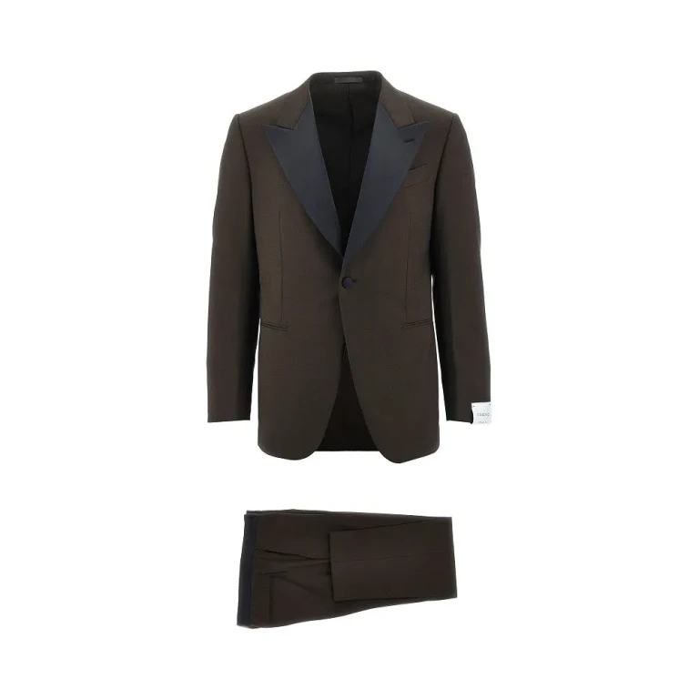 CARUSO Wool suit with satin details Man 48