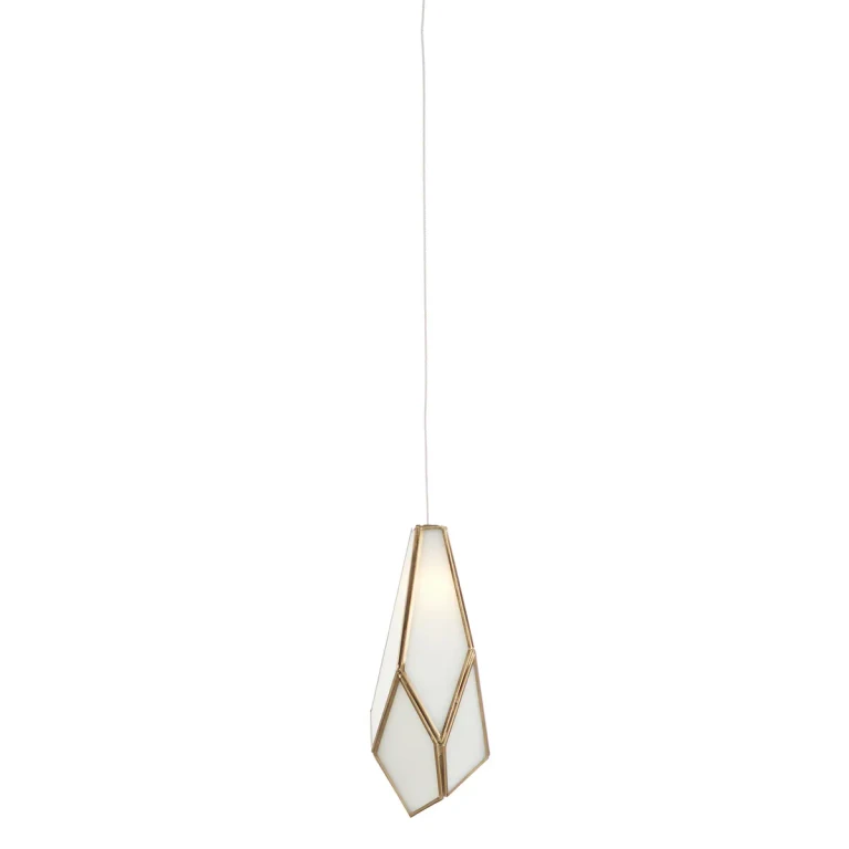 White Antique Brass Pendant from the Glace Collection