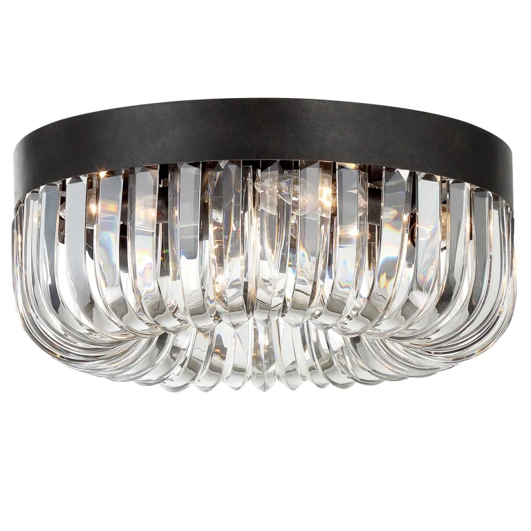 Alister 5-Light Ceiling Light in Charcoal Bronze with Clear Glass Crystals