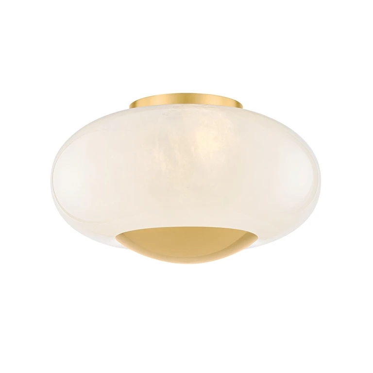 Aged Brass Flush Mount from the Lottie Collection