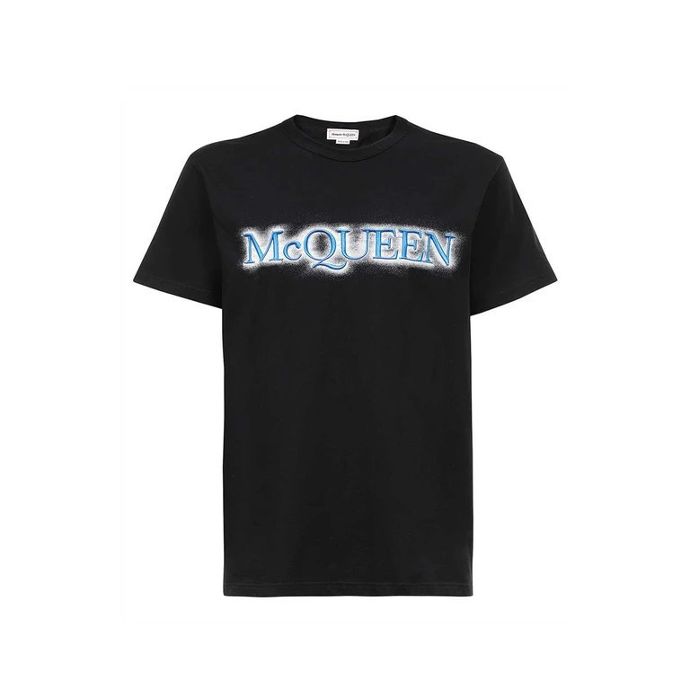 Alexander McQueen Logo T-Shirt Black Cotton - Men