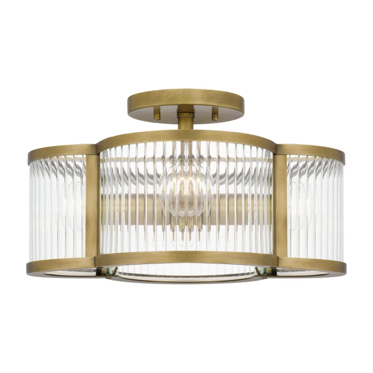 Aster 4-Light Semi-Flush Mount in Weathered Brass