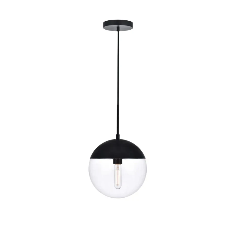 Black One Light Pendant from the Eclipse Collection