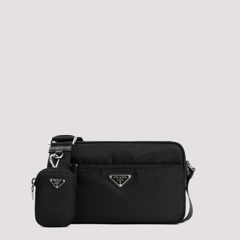 Re-nylon And Leather Shoulder Bag