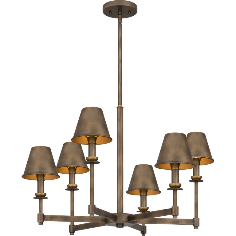 Statuary Bronze Six Light Chandelier from the Cross Collection