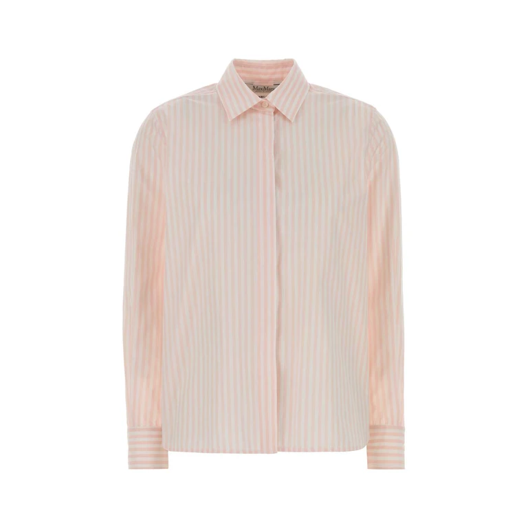 Max Mara Printed Poplin Accenni Shirt Riga Rosa Exterior: Cotton Camicie - Women