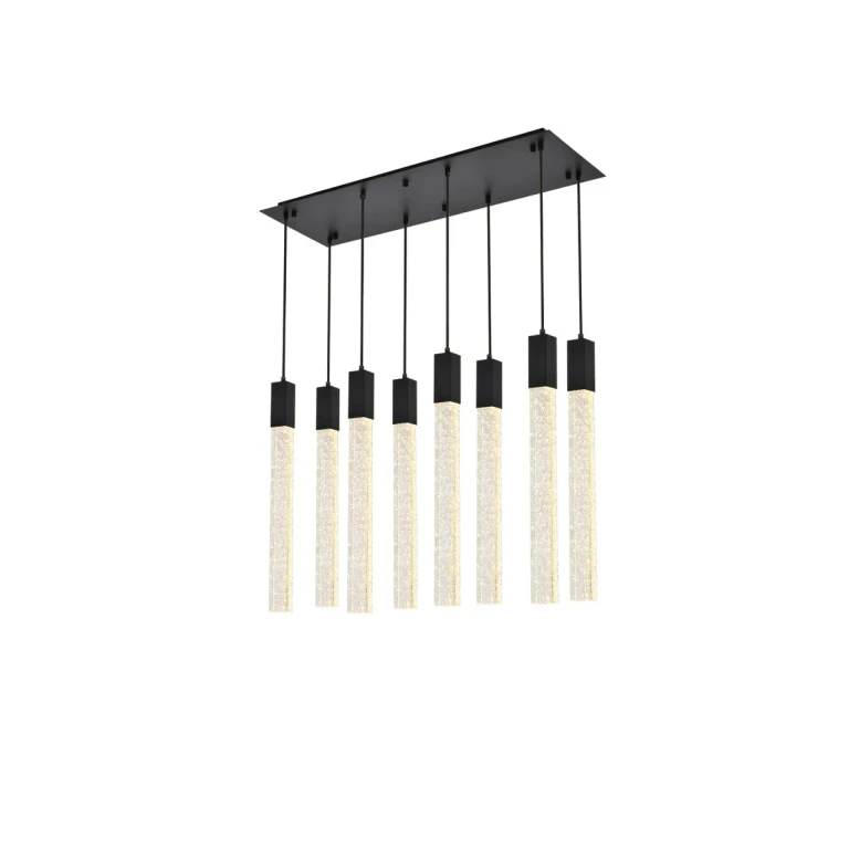 Black Eight Light Pendant from the Weston Collection