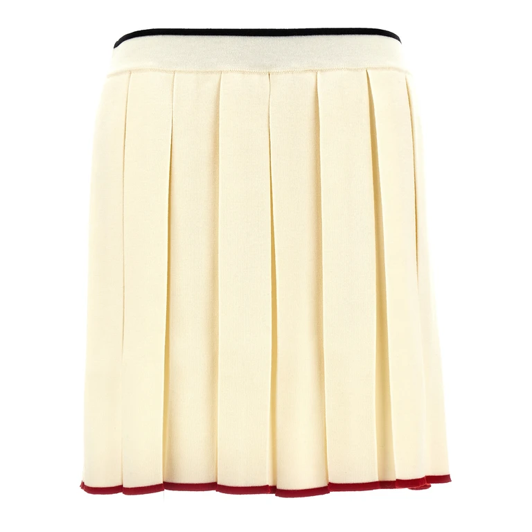 Thom Browne White Virgin Wool Long Skirt - Women