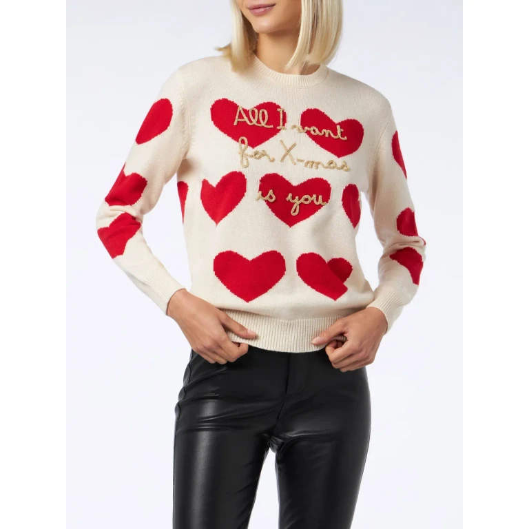 MC2 Saint Barth New Queen Sweater With All I Want For Xmas Is You Embroidery