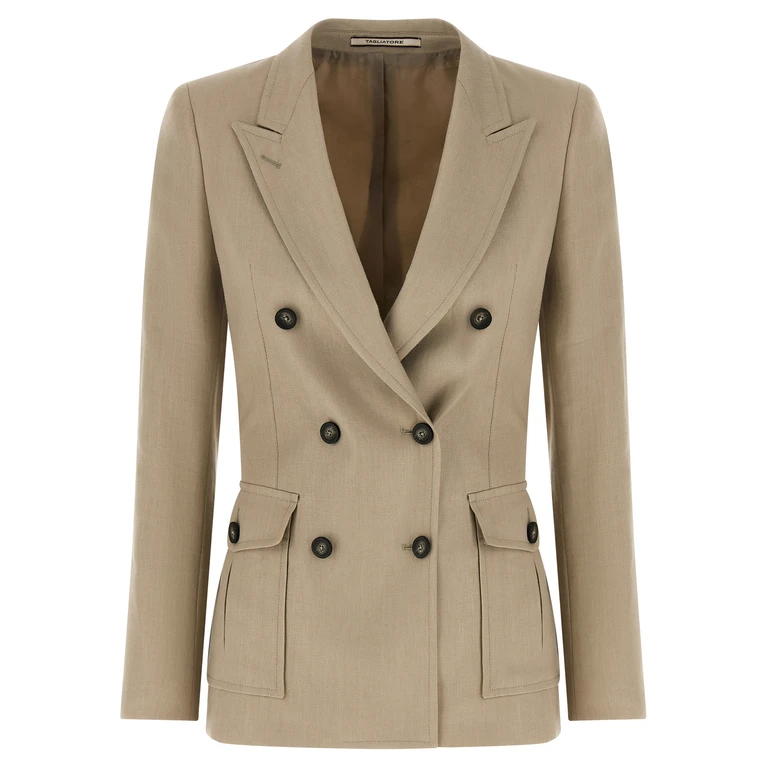 Tagliatore Honey blazer Beige Linen Blazer, Suits - Women