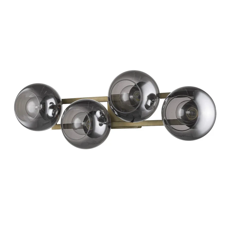 Aged Brass Four Light Wall Sconce from the Lunette Collection