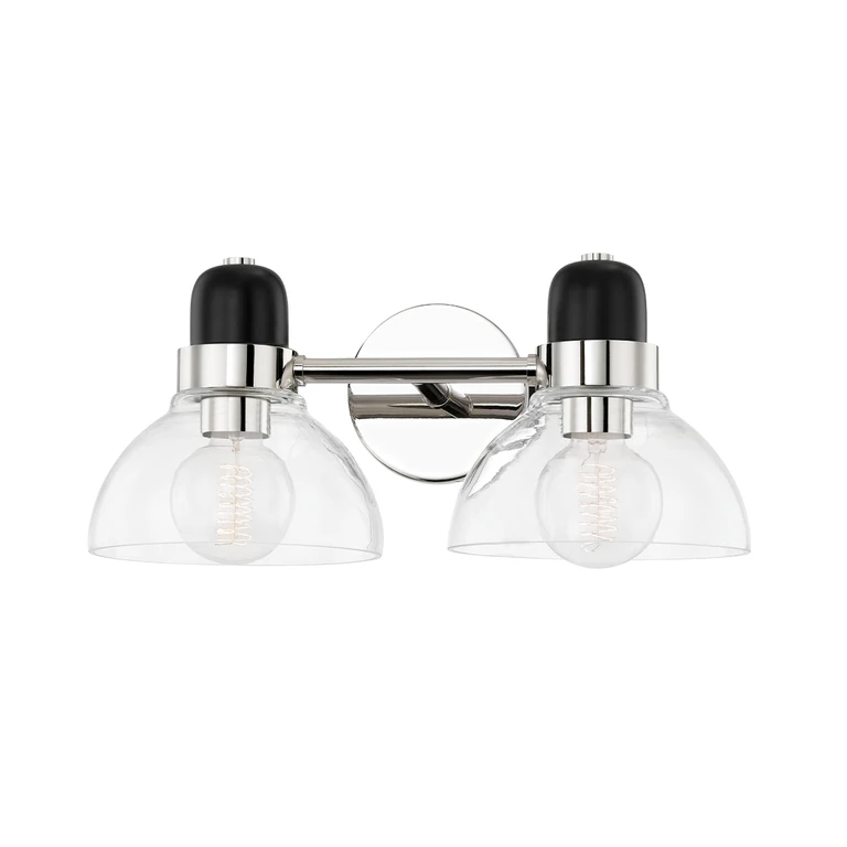 Polished Nickel Two Light Bath and Vanity from the Camile Collection